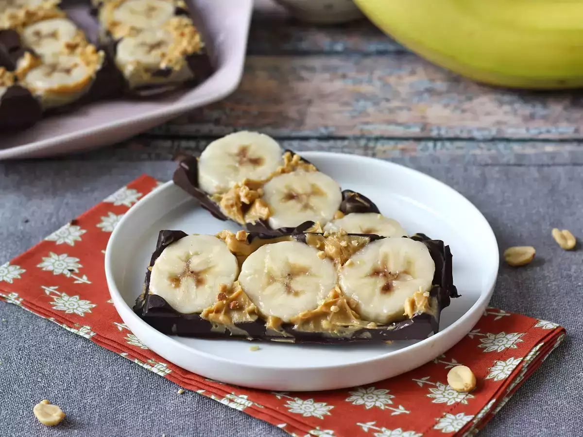 Pisang mini, selai kacang, dan cokelat batangan, sangat lezat tanpa tambahan gula - foto 2