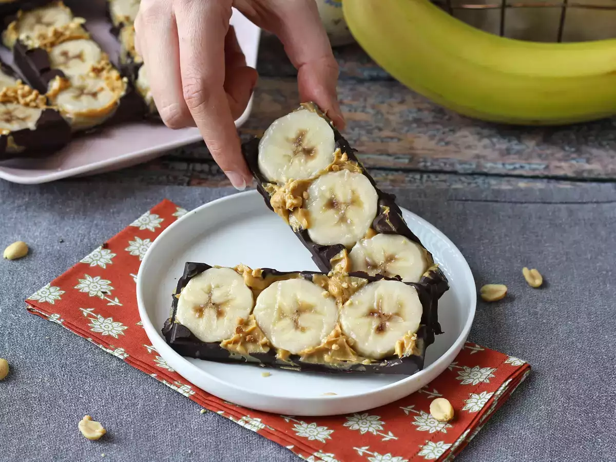 Pisang mini, selai kacang, dan cokelat batangan, sangat lezat tanpa tambahan gula - foto 4