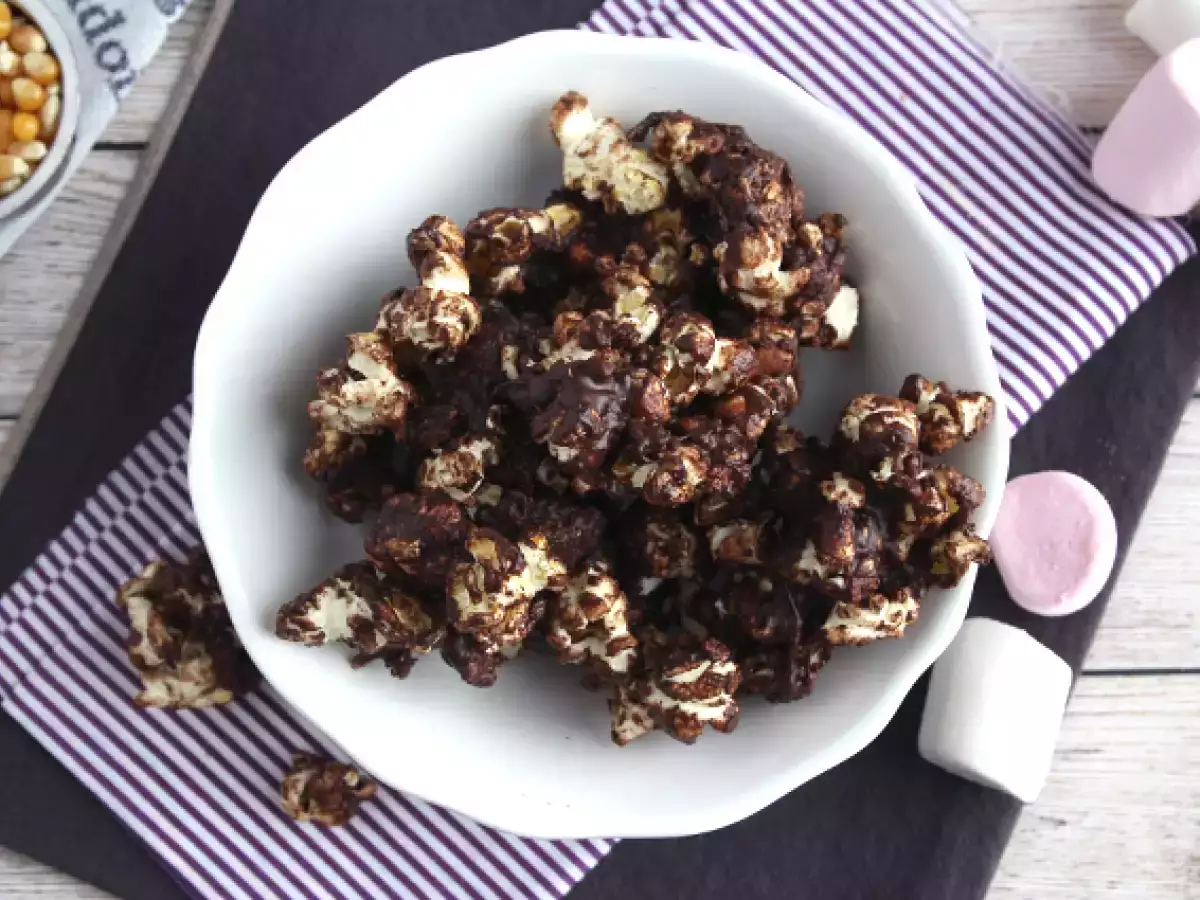 Popcorn cokelat dan marshmallow - foto 4