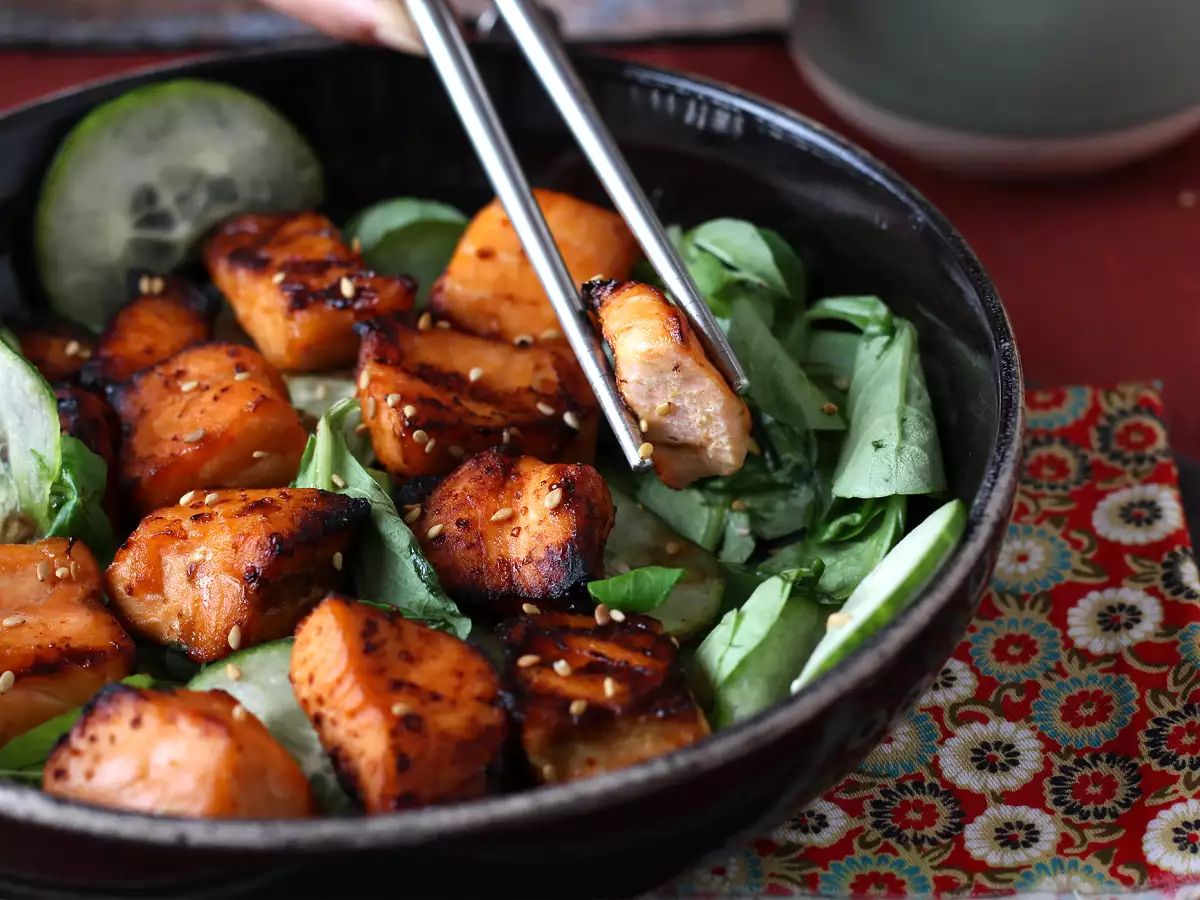 Potongan Salmon Air Fryer dengan Marinasi Asia - foto 2