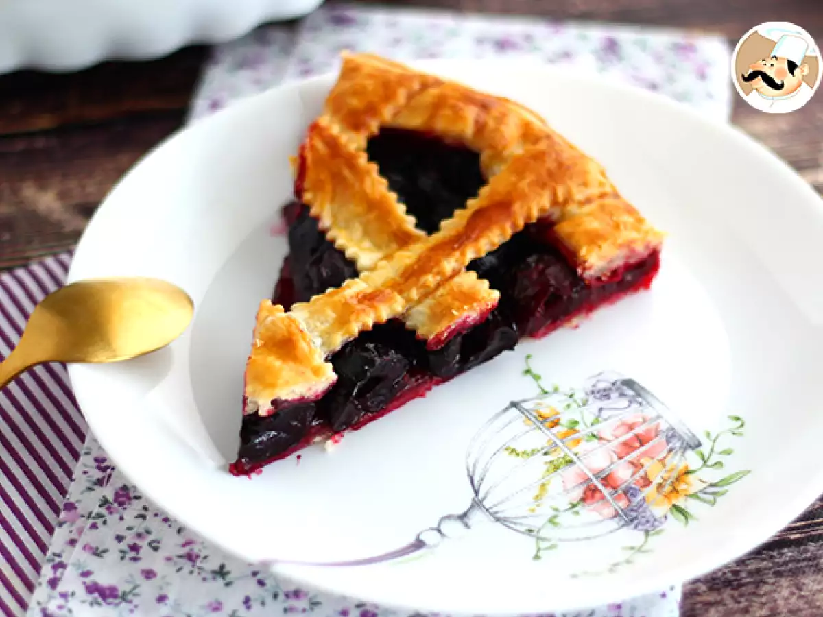 Puff pastry tart dengan ceri - foto 3