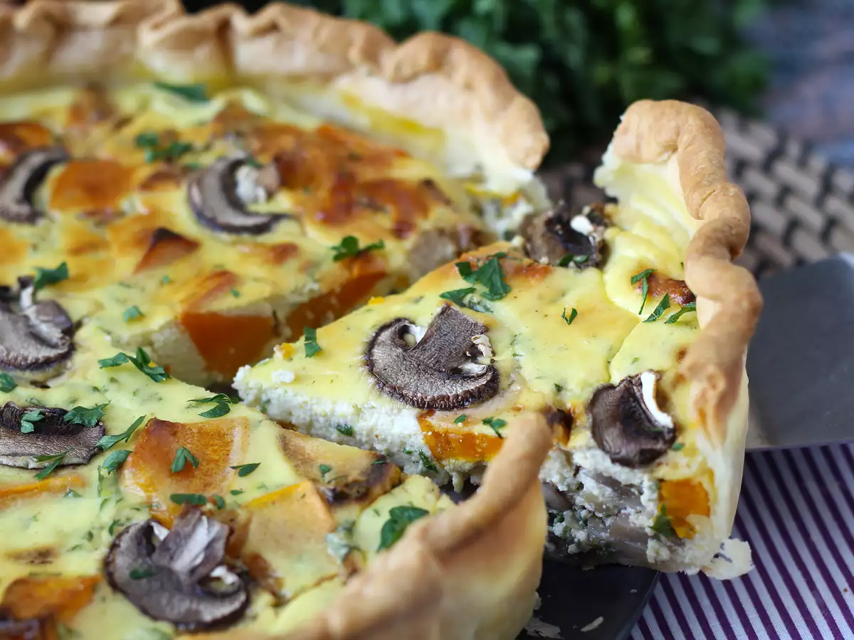 Quiche Jamur dan Labu Potimarron