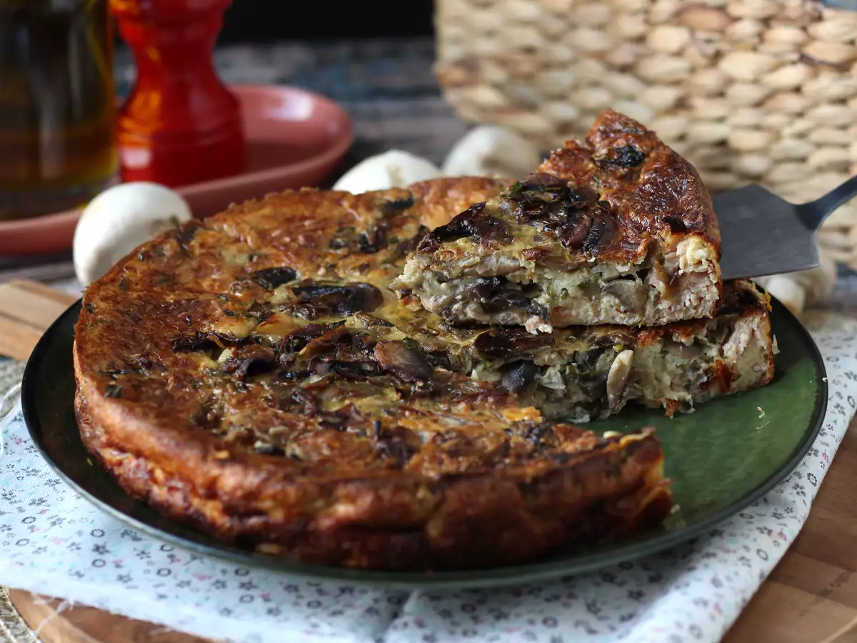 Quiche Tanpa Kulit dengan Jamur, Bacon, dan Cottage Cheese - foto 5
