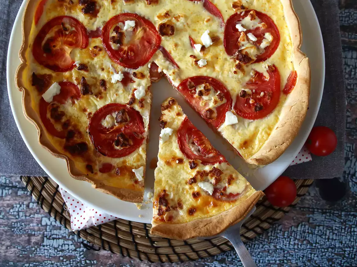 Quiche tomat dan feta vegetarian, sempurna untuk dibawa piknik! - foto 2