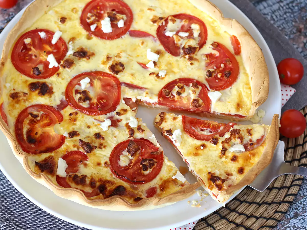 Quiche tomat dan feta vegetarian, sempurna untuk dibawa piknik! - foto 4