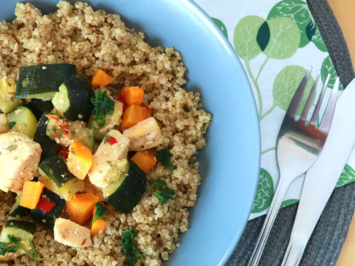 Quinoa dengan sayuran dan ayam - foto 3