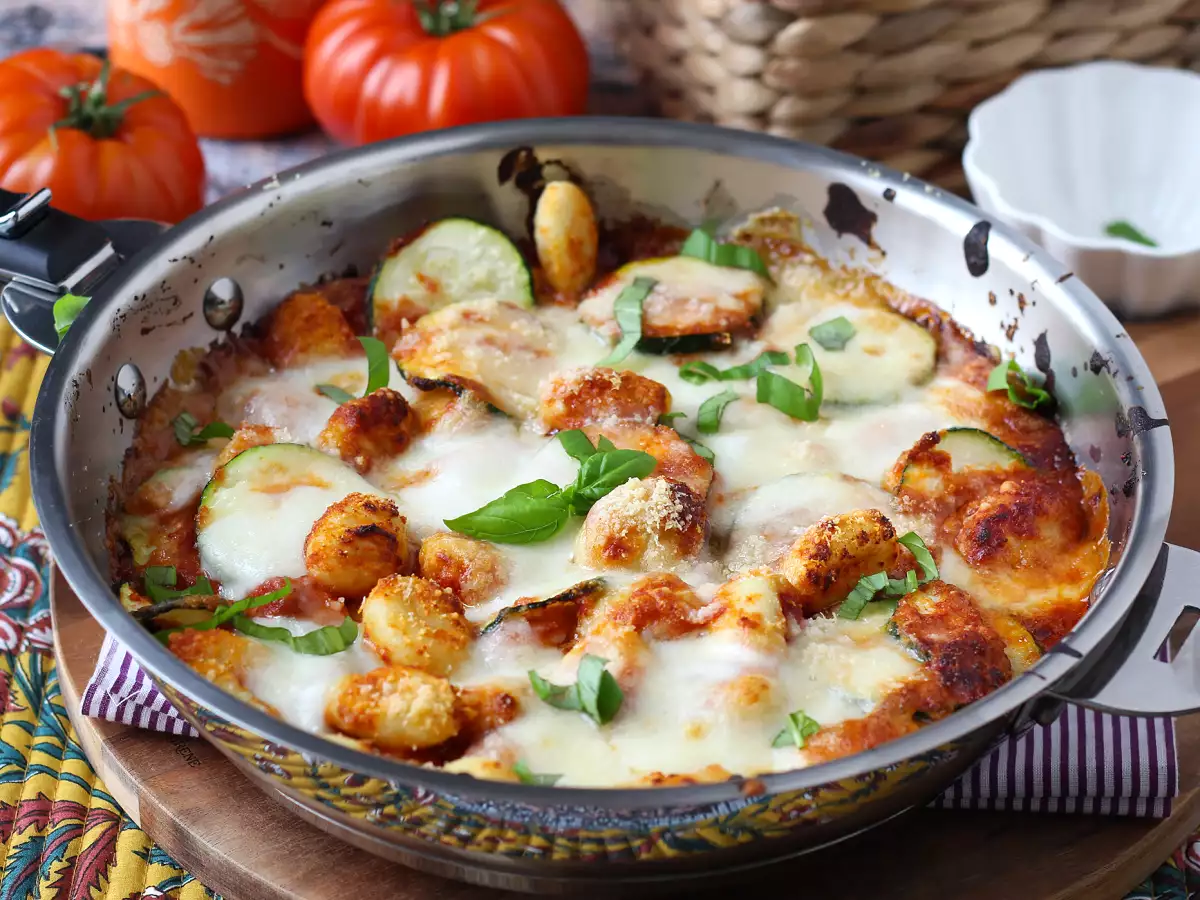 Resep cepat gratin gnocchi dengan zucchini dan mozzarella - foto 5