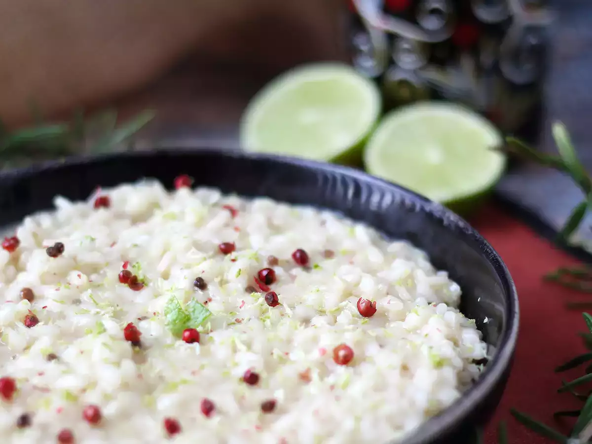 Risotto jeruk nipis dan lada merah muda: resep vegetarian yang elegan untuk makan malam istimewa - foto 2
