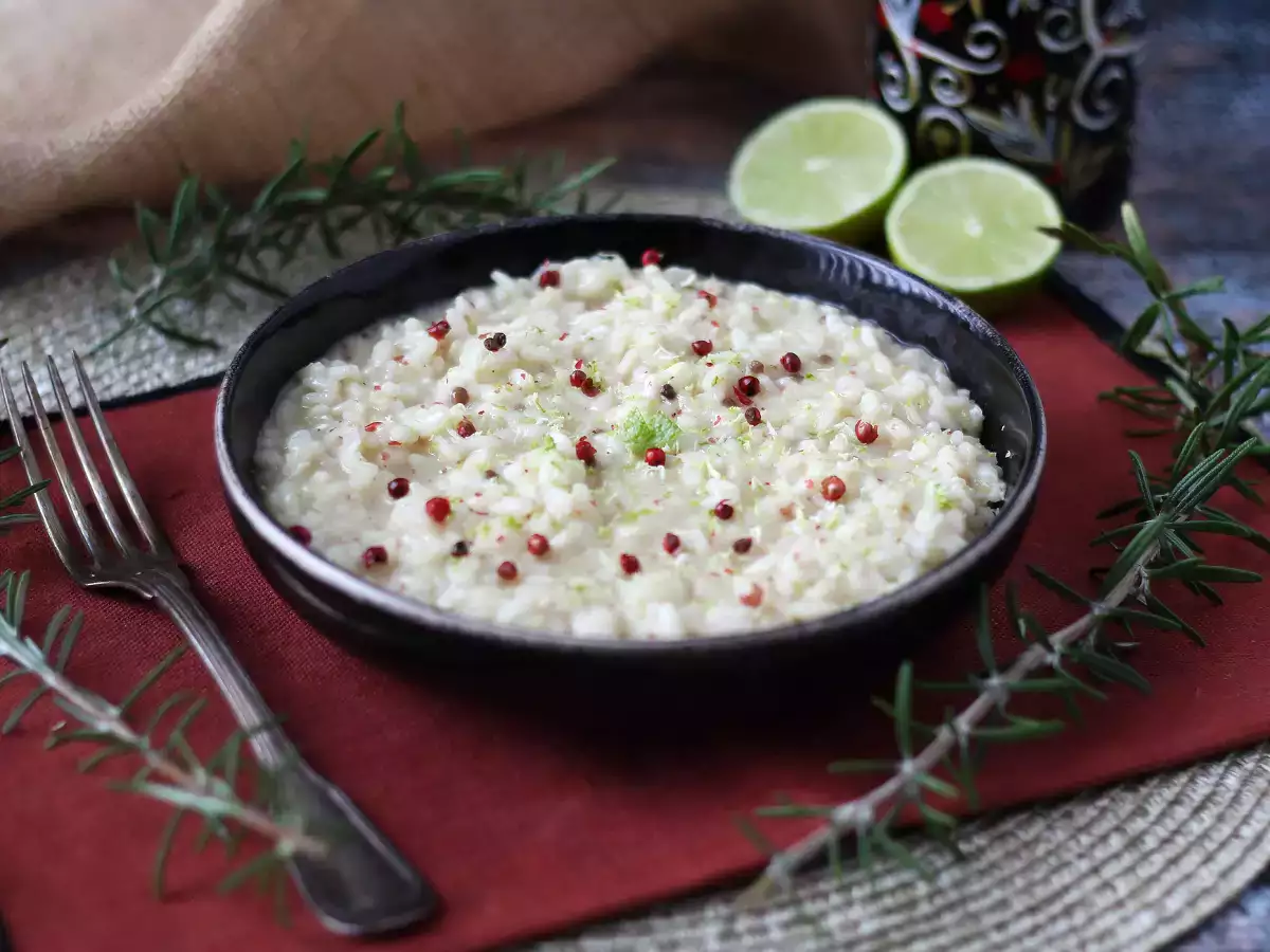 Risotto jeruk nipis dan lada merah muda: resep vegetarian yang elegan untuk makan malam istimewa - foto 3