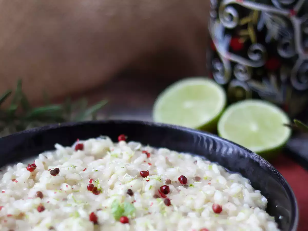 Risotto jeruk nipis dan lada merah muda: resep vegetarian yang elegan untuk makan malam istimewa - foto 7