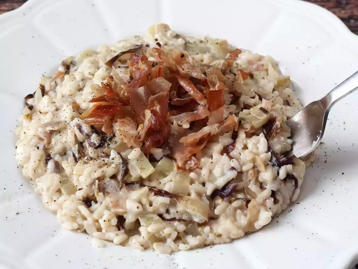 Risotto radicchio, speck, dan Philadelphia yang lembut dan lezat - foto 3