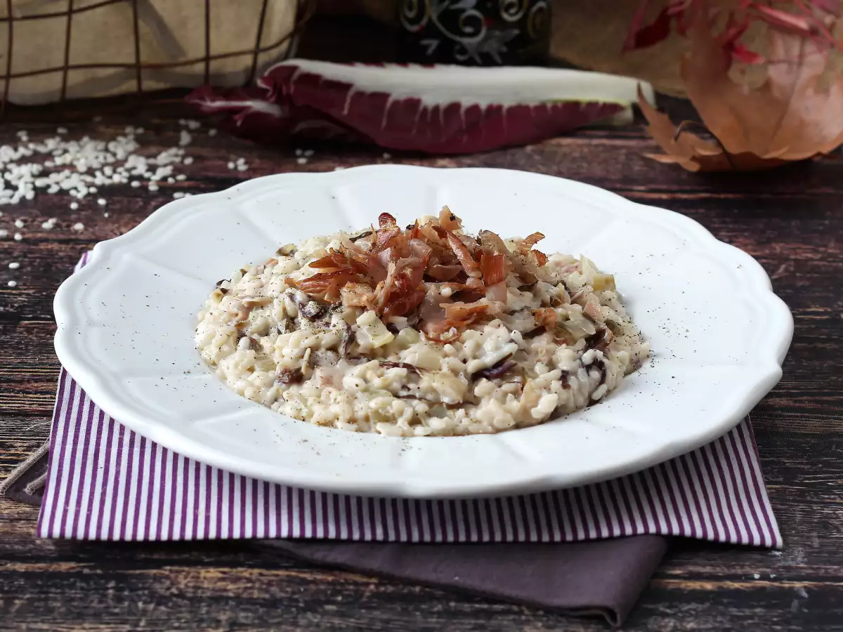 Risotto radicchio, speck, dan Philadelphia yang lembut dan lezat - foto 4