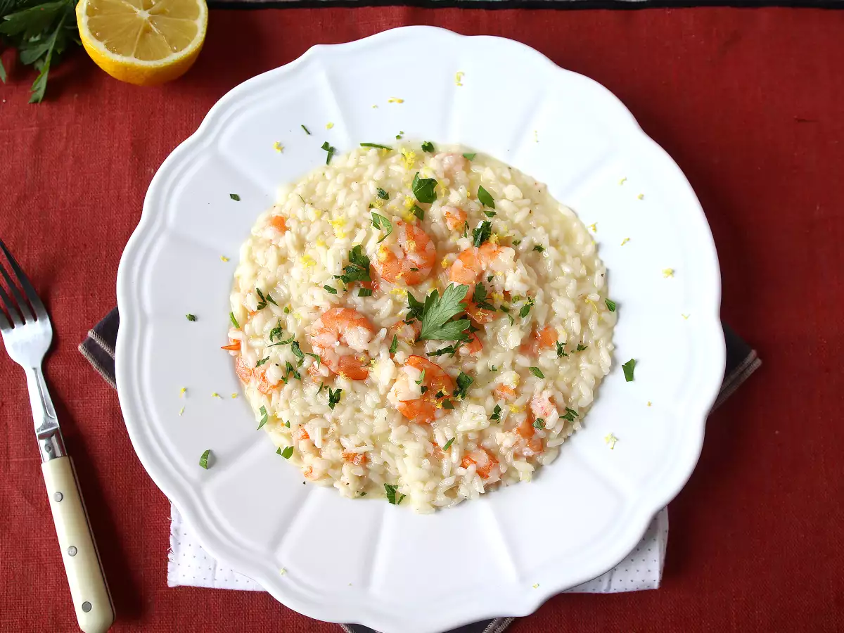 Risotto udang dan lemon, hidangan pertama yang elegan dan mudah - foto 3