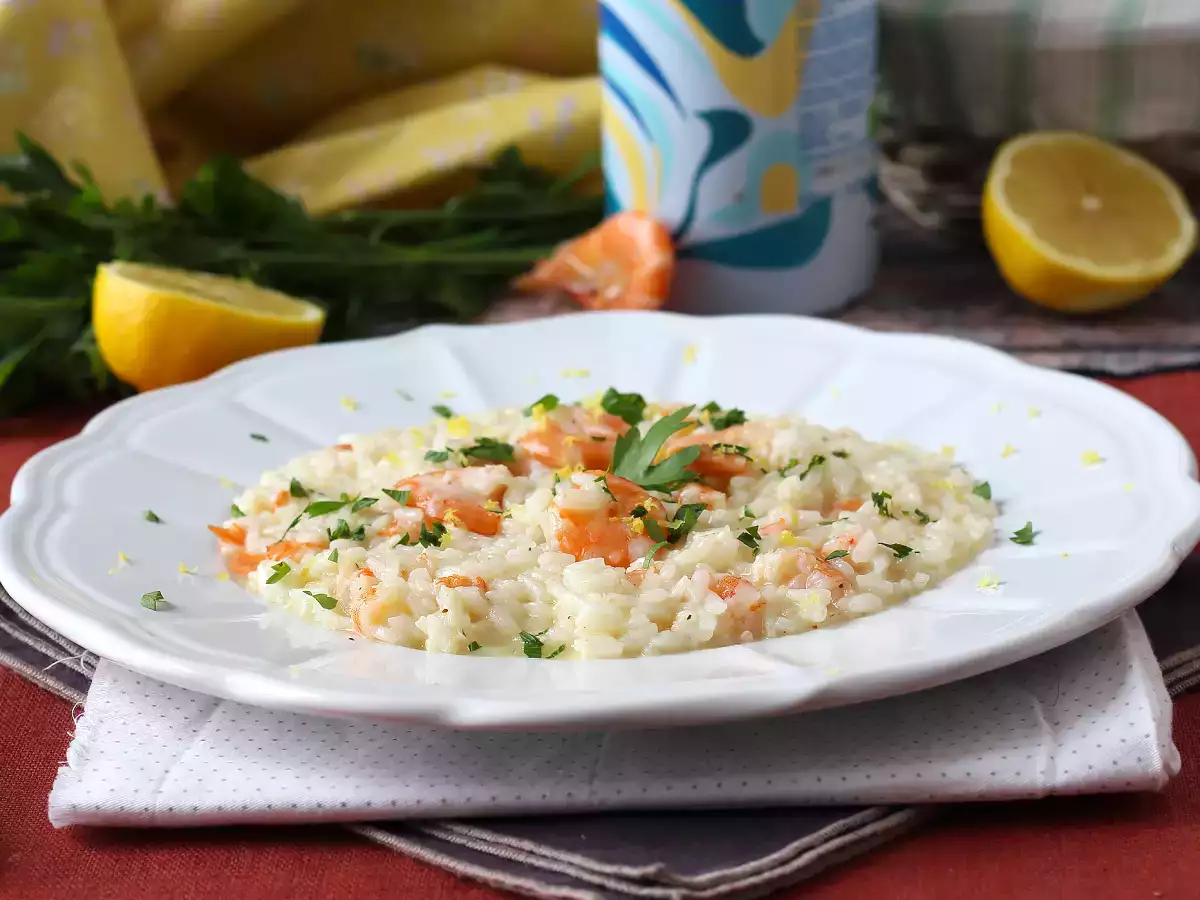 Risotto udang dan lemon, hidangan pertama yang elegan dan mudah - foto 5