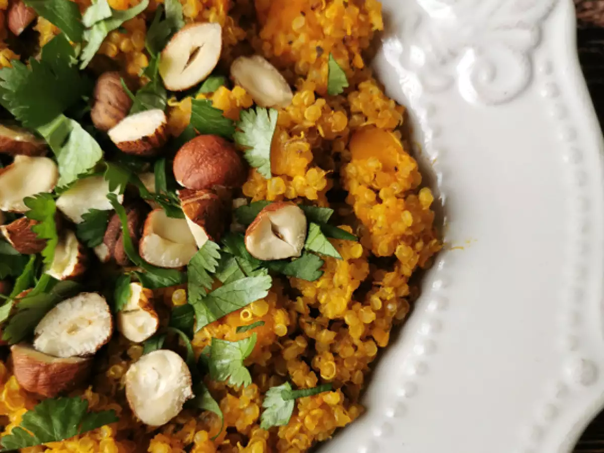 Risotto vegetarian dengan quinoa, butternut, hazelnut, dan ketumbar - Quinotto - foto 2