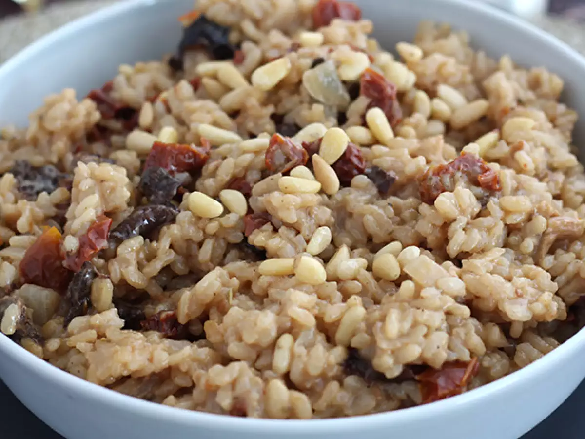 Risotto Vegetarian dengan Tomat Kering dan Jamur - foto 5