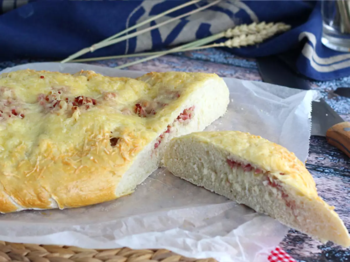 Roti Fougasse dengan Bacon dan Bawang Bombay - foto 2