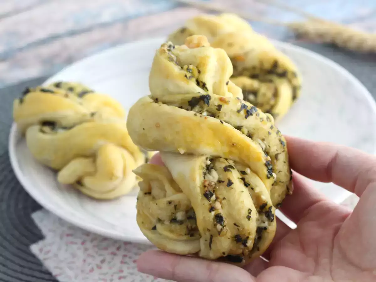 Roti kecil kepang pesto - foto 3