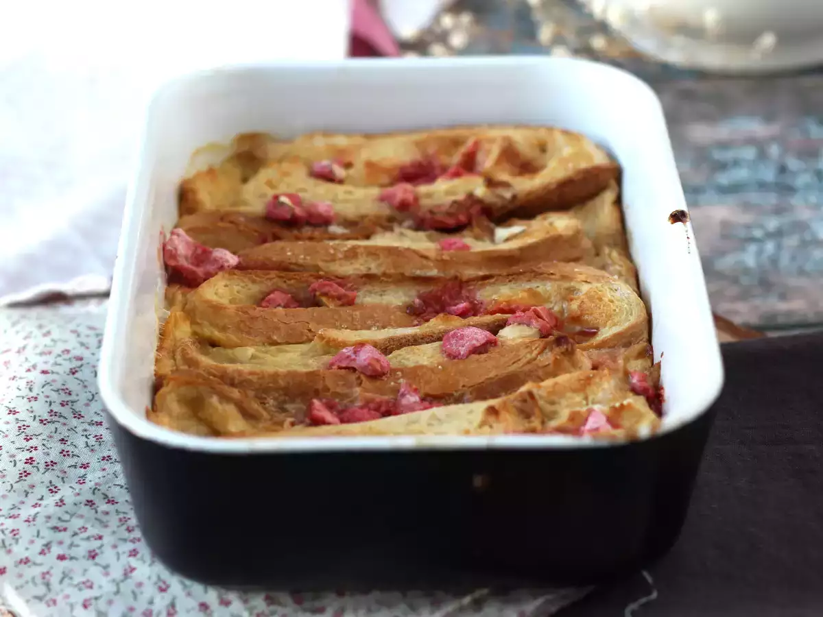 Roti panggang Prancis dengan topping praline merah muda, resep ultra-gourmet - foto 5