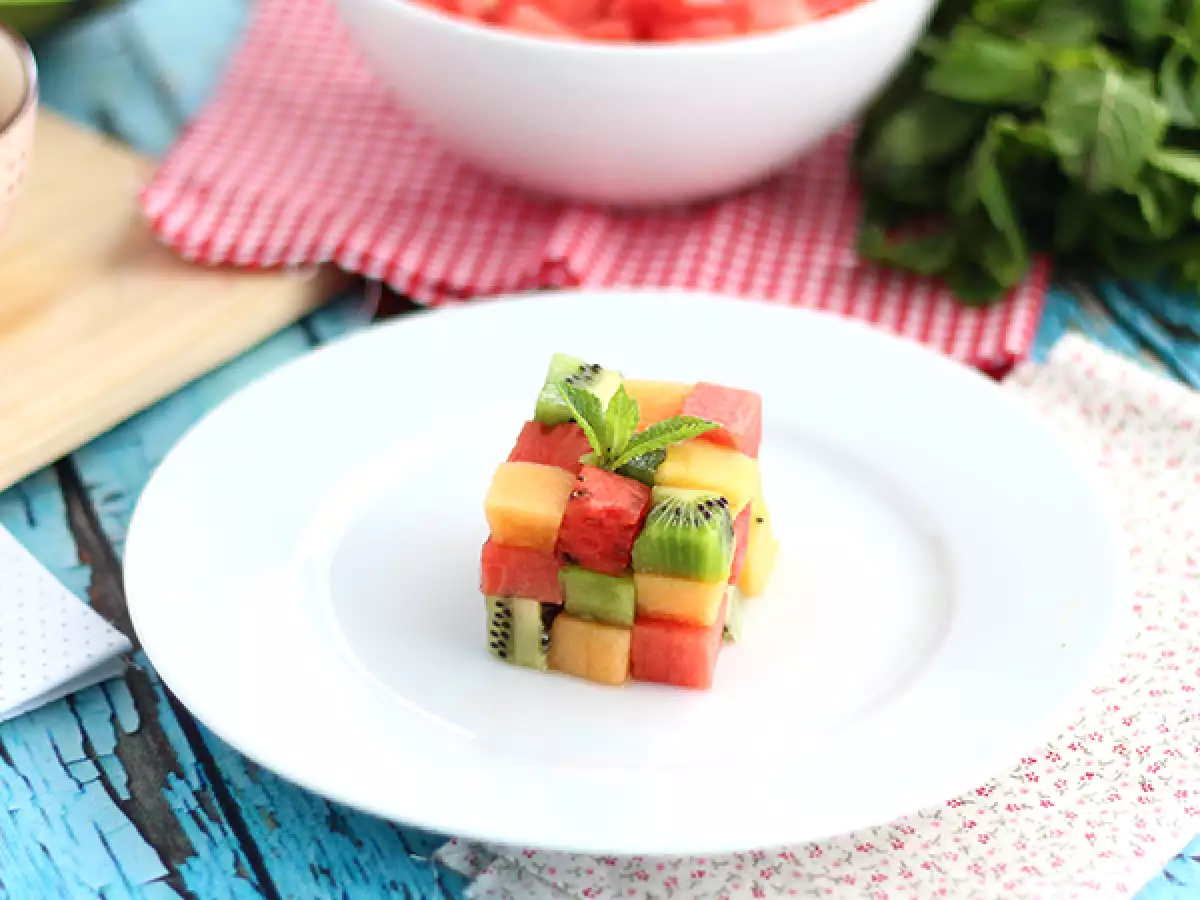 Salad Buah Kubus Rubik, Hidangan Penutup Unik - foto 3