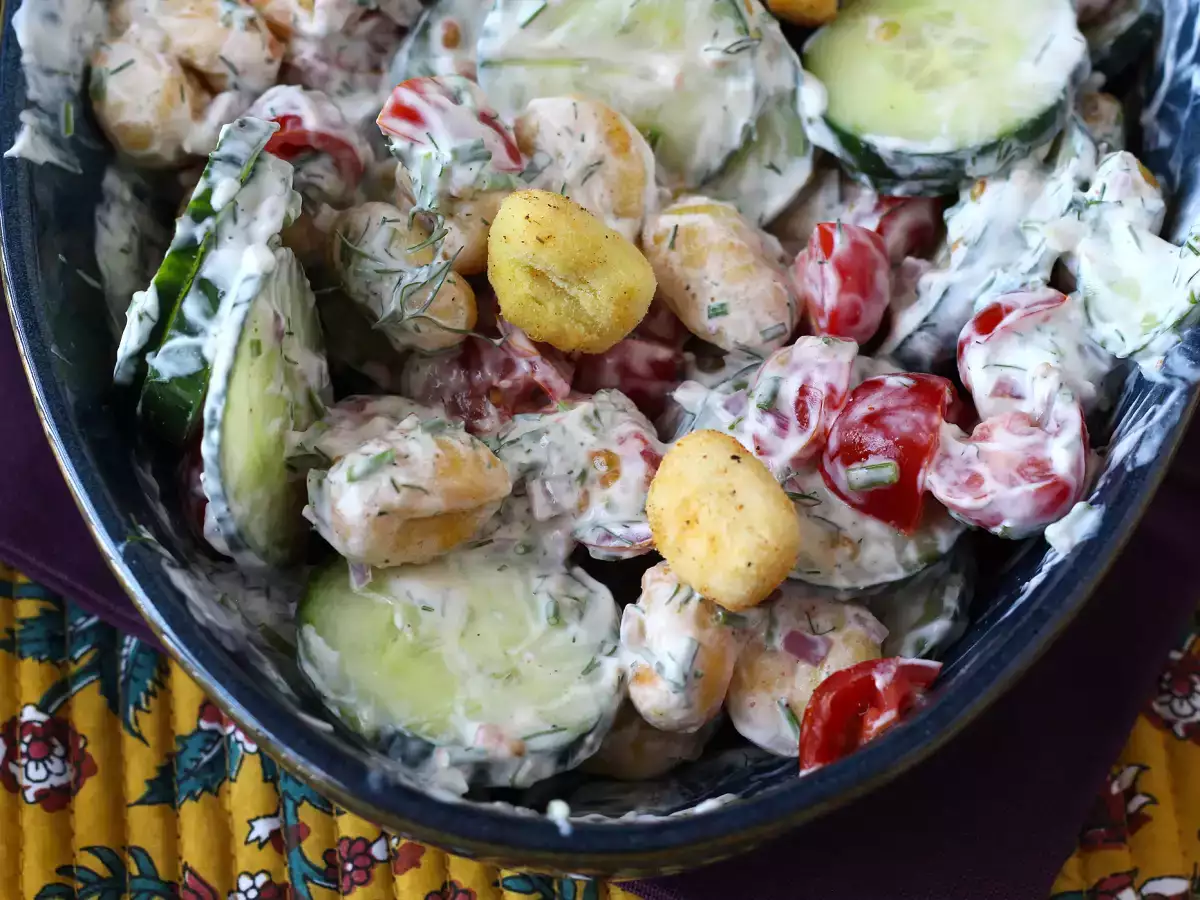 Salad gnocchi yang renyah, sangat trendi, lezat dan seimbang, sempurna untuk musim panas! - foto 6