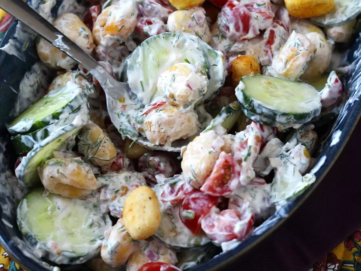 Salad gnocchi yang renyah, sangat trendi, lezat dan seimbang, sempurna untuk musim panas! - foto 8