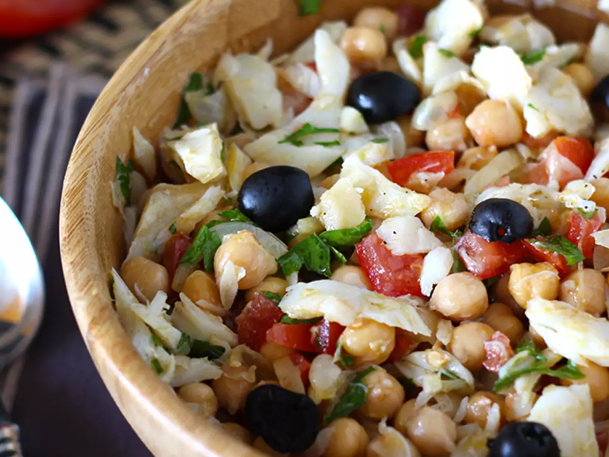 Salad kacang arab dengan ikan kod - foto 3