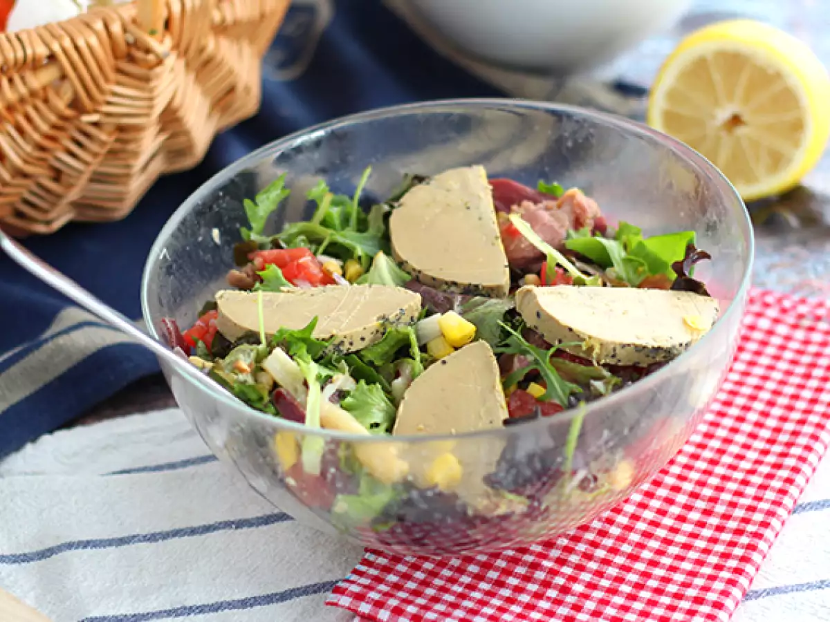 Salad Landaise dengan foie gras (salad Perigord) - foto 4