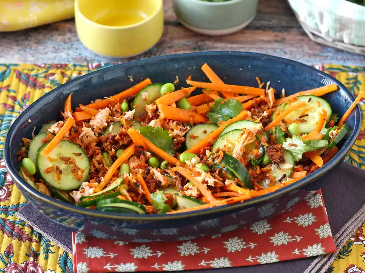 Salad nasi renyah salmon yang renyah dan pedas! - foto 5