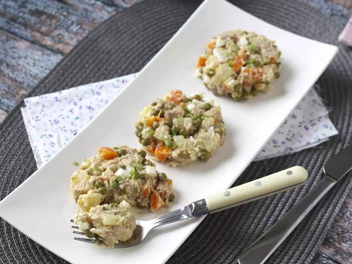 Salad Rusia dengan mayones buatan sendiri - foto 5