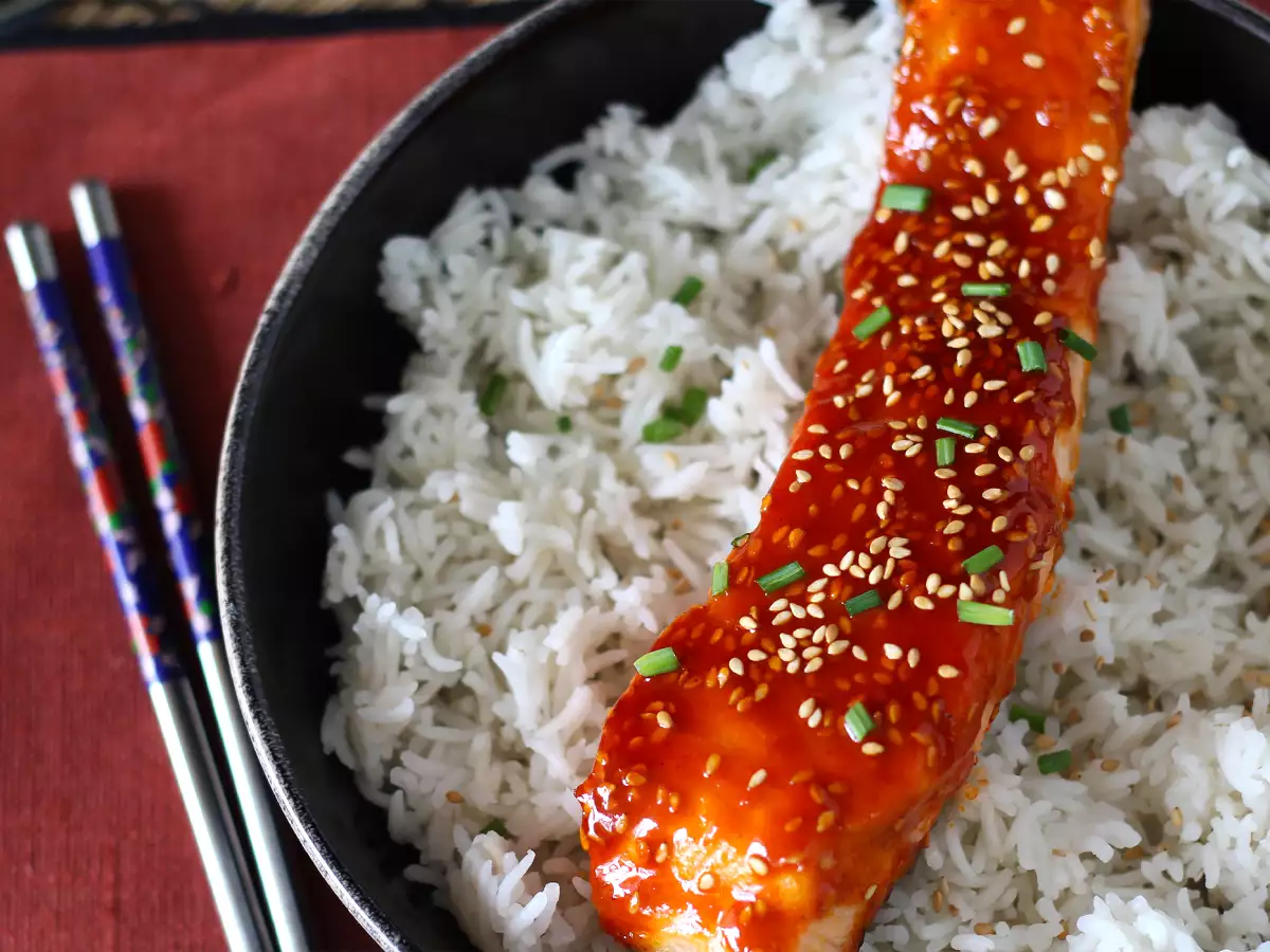 Salmon ala Korea dengan saus gochujang siap disajikan dalam 8 menit - foto 5