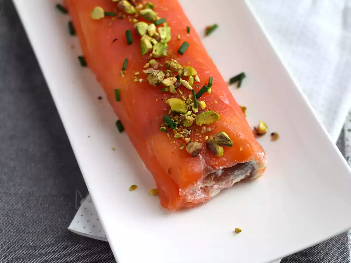 Salmon roll dengan ricotta dan pistachio - foto 4