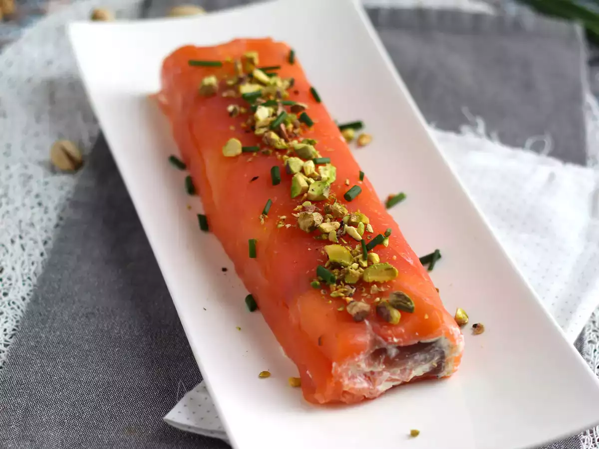 Salmon roll dengan ricotta dan pistachio - foto 5