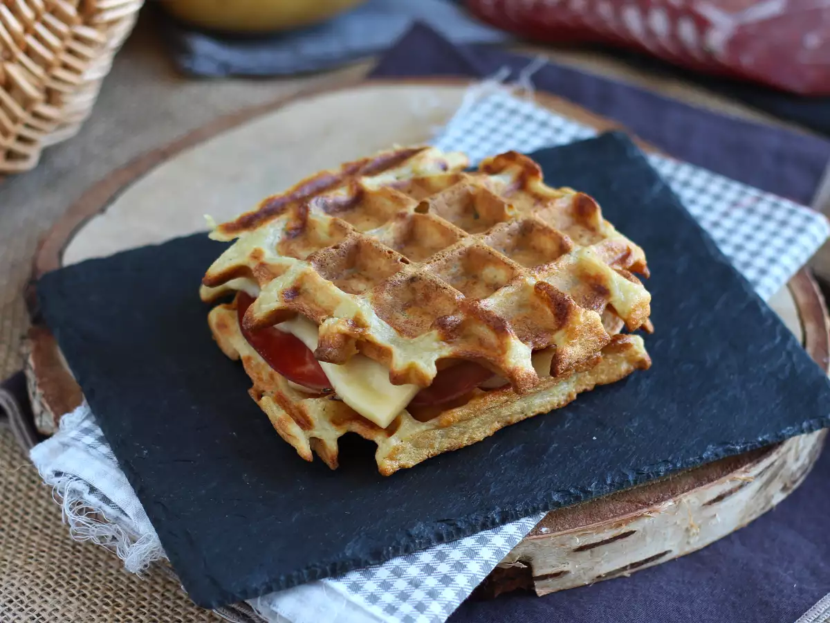 Sandwich Wafel Kentang dengan Keju Raclette, Hidangan yang Menghangatkan - foto 5