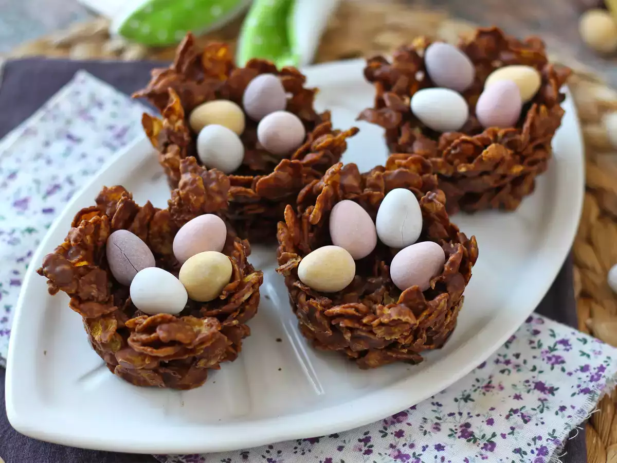 Sarang Paskah dari Cornflakes Cokelat - foto 6