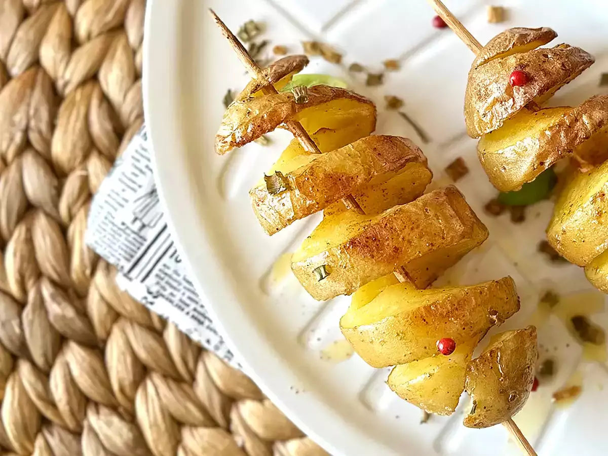 Stik kentang spiral, teknik yang sangat mudah tanpa mesin - foto 4