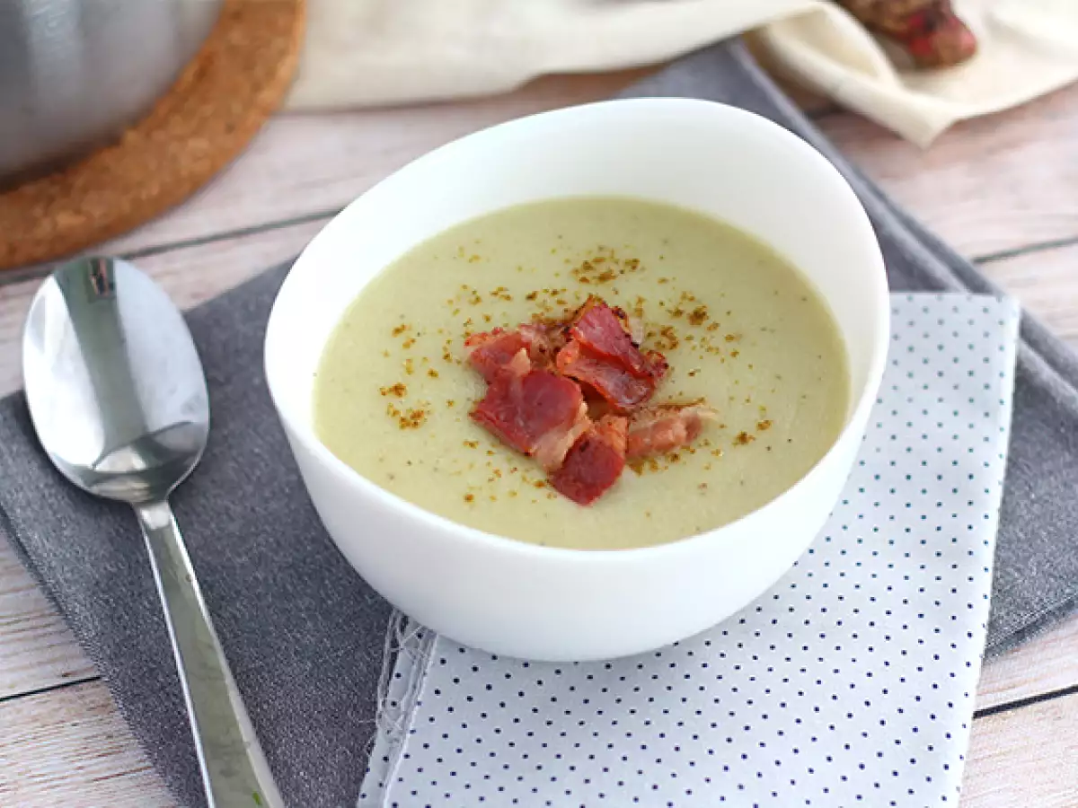Sup krim topinambur (artichoke Yerusalem), kentang, dan bacon - foto 4
