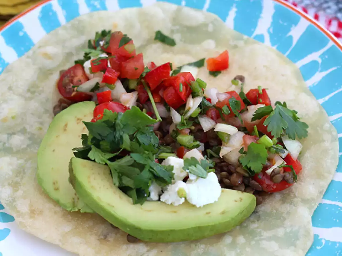 Taco vegetarian dengan lentil - foto 4