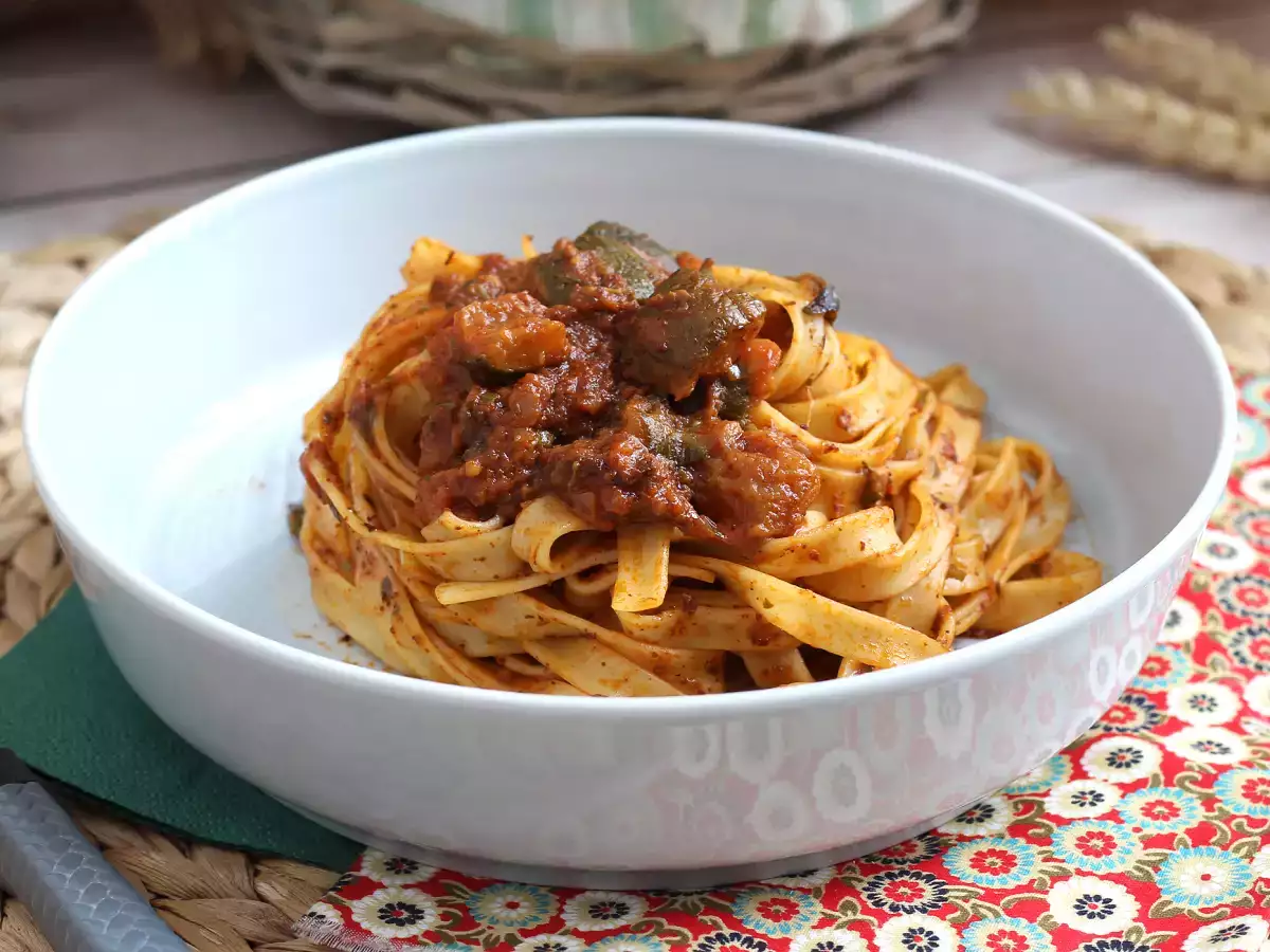 Tagliatelle dengan ragout cukini, hidangan vegetarian pertama yang disukai semua orang! - foto 2