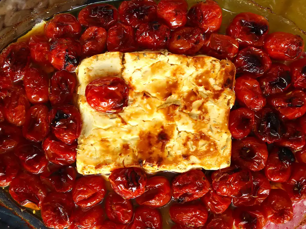 Tagliatelle tomat ceri feta - pasta feta panggang - foto 3