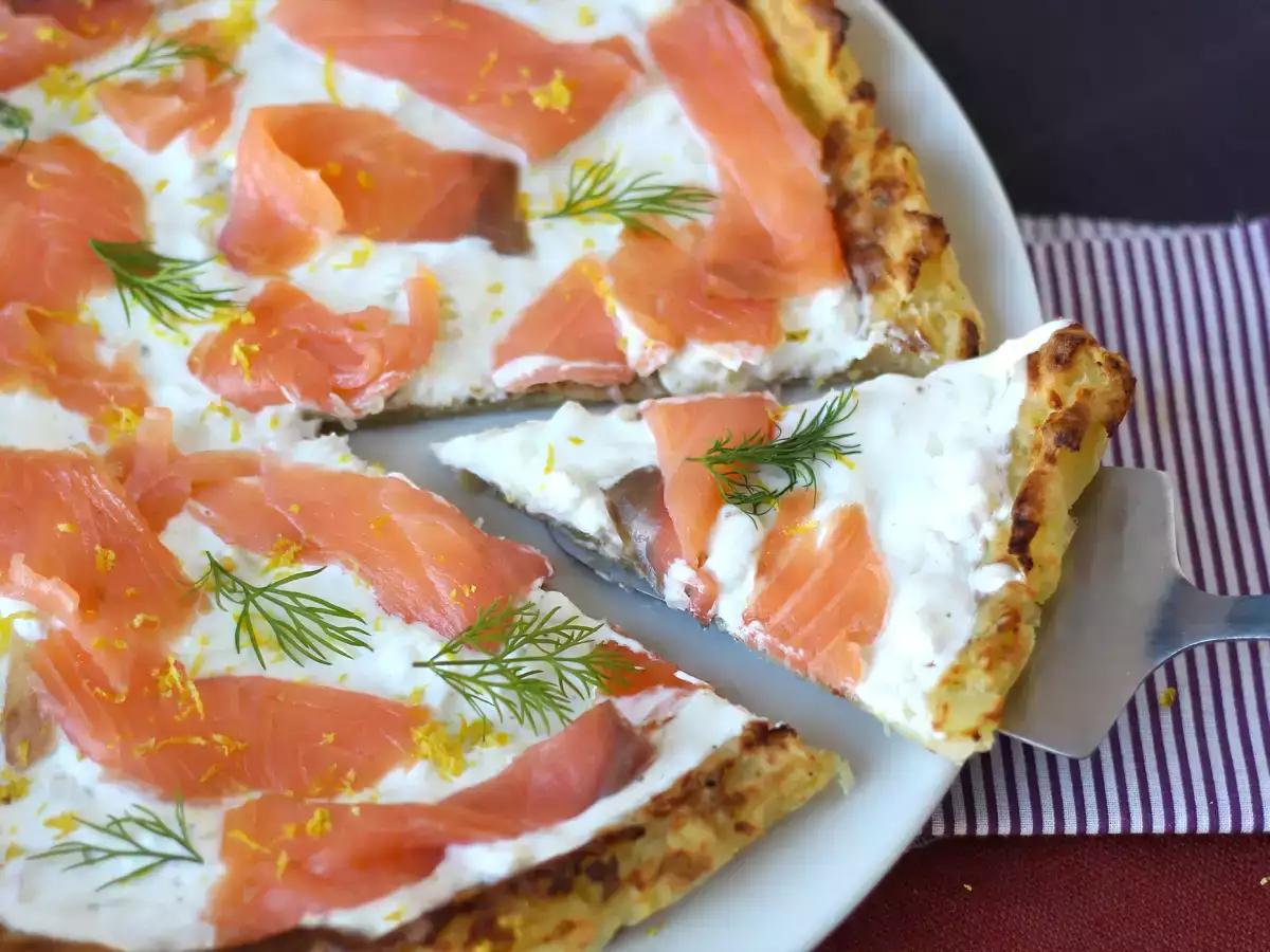 Tart salmon asap dengan bahan dasar kentang - foto 3