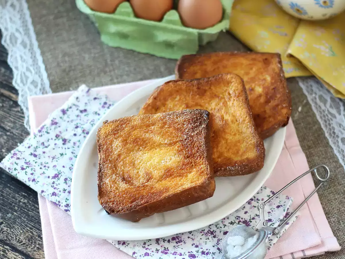 Torrijas dalam penggorengan udara dengan roti brioche, sebuah tradisi tanpa kerumitan - foto 2