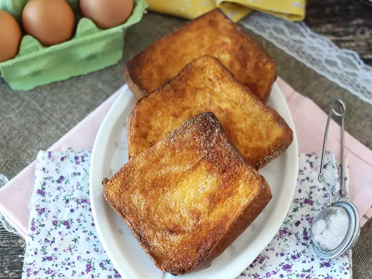 Torrijas dalam penggorengan udara dengan roti brioche, sebuah tradisi tanpa kerumitan - foto 6