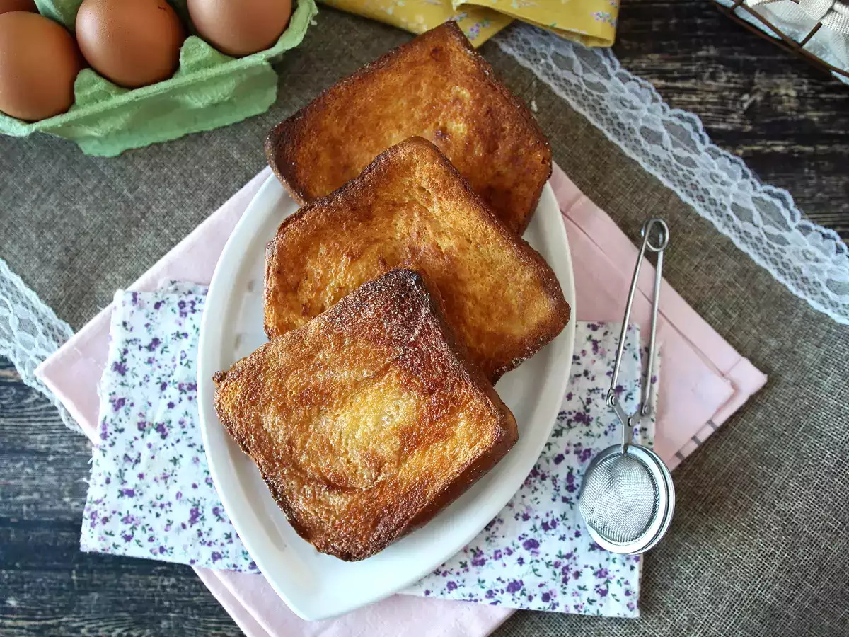 Torrijas dalam penggorengan udara dengan roti brioche, sebuah tradisi tanpa kerumitan - foto 8
