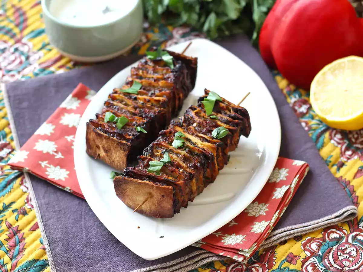 Tusuk sate kebab lavash dengan tortilla, mudah dimasak di dalam airfryer! - foto 5