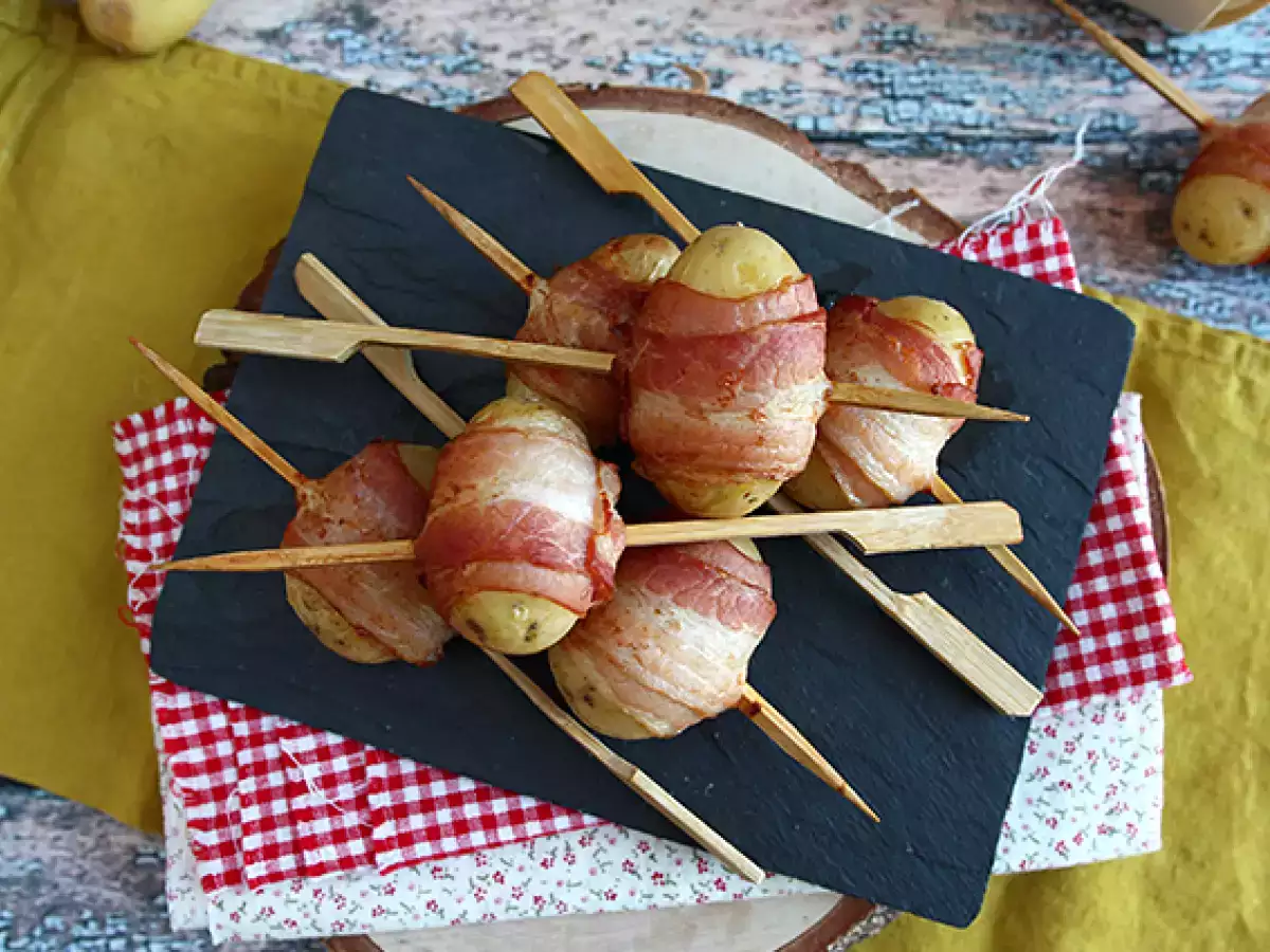 Tusuk Sate Kentang dan Bacon Asap untuk Camilan - foto 3