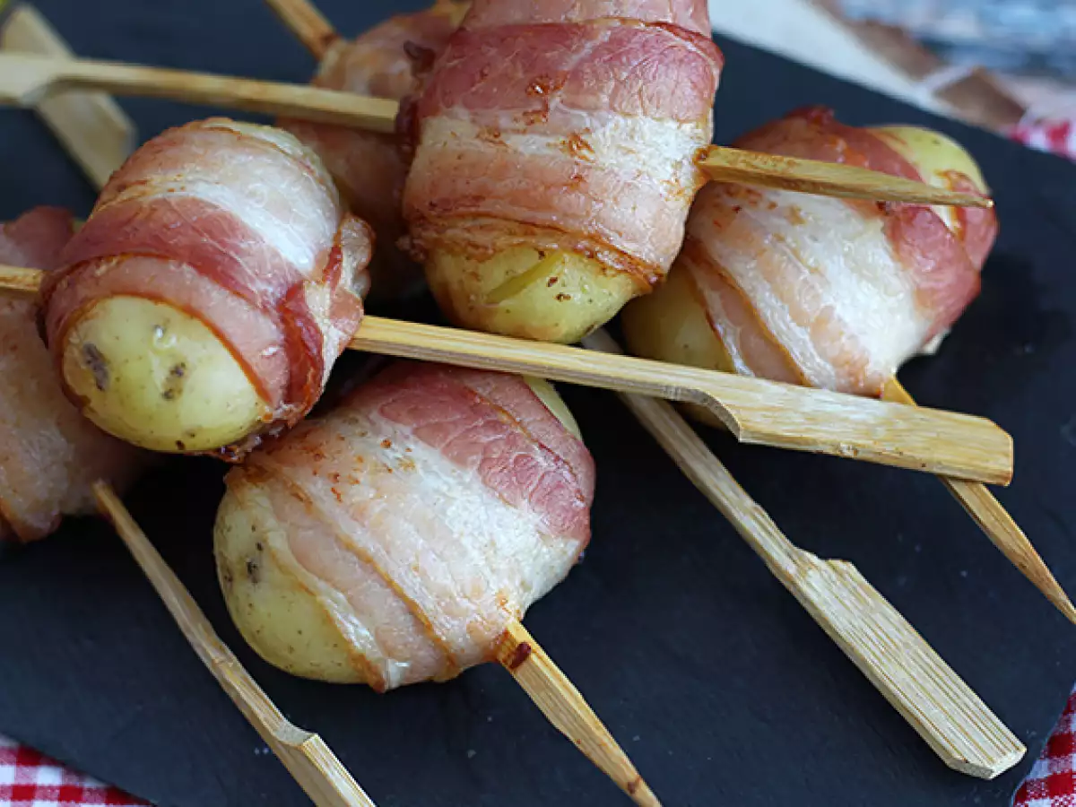 Tusuk Sate Kentang dan Bacon Asap untuk Camilan - foto 4