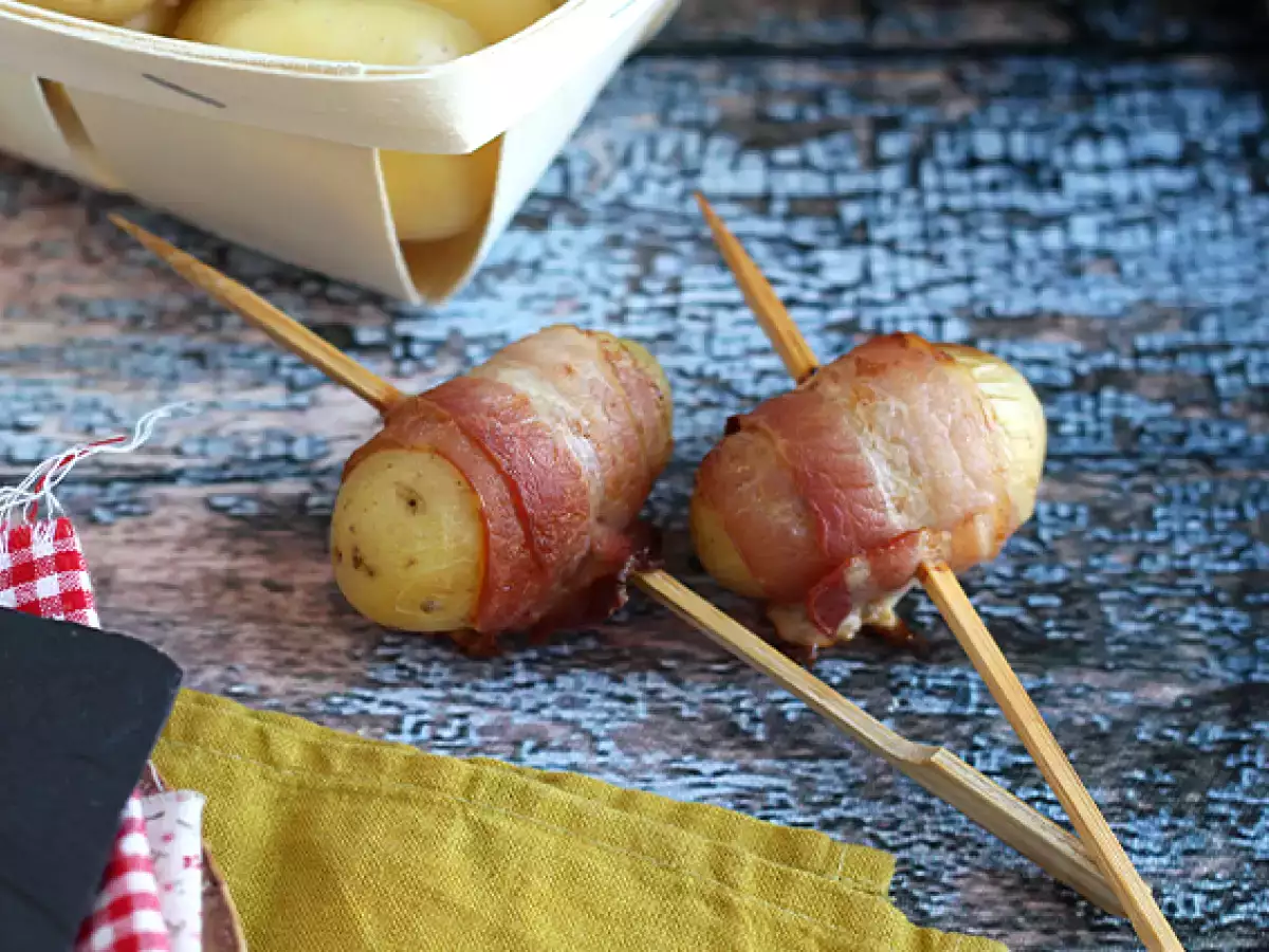 Tusuk sate kentang dan daging asap - foto 2