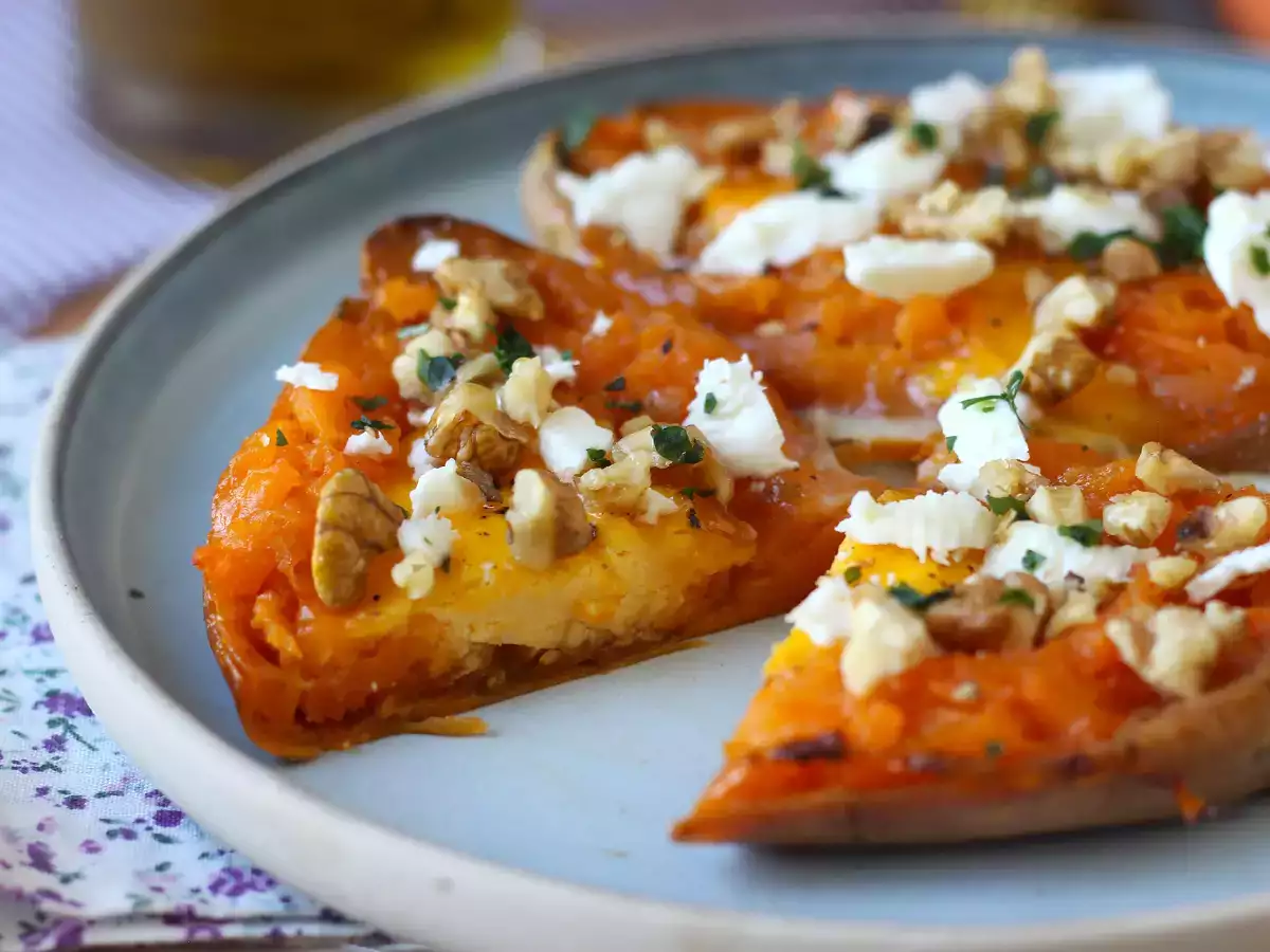 Ubi jalar panggang dengan telur, keju feta, madu, dan kacang kenari - foto 5