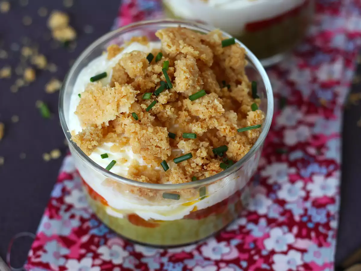 Verrine Vegetarian: Krim Kacang Polong, Crumble Parmesan, dan Krim Mascarpone - foto 6